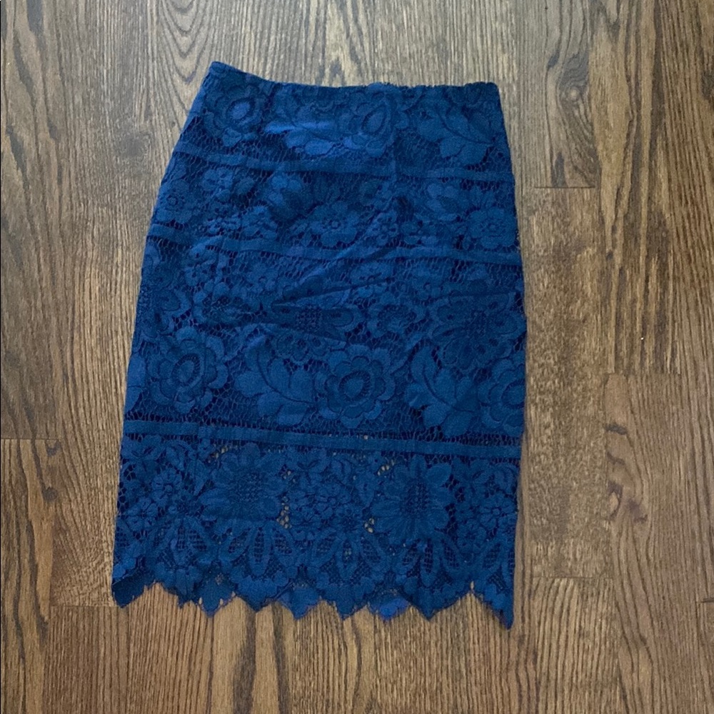 Elegant Blue Lace Skirt